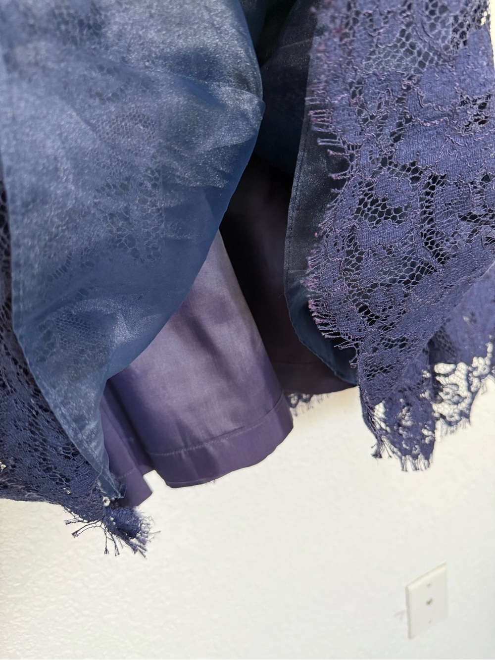 Vintage Nipon Boutique  Lace Fit & Flare Dress | Navy Blue | Romantic | Size 4‎ - Picture 5 of 13